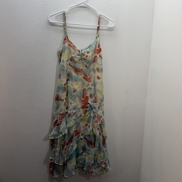 Diane Von Furstenberg Dresses & Skirts - Y2K DIANE VON FURSTENBERG Silk Babydoll Midi Dress Size 6 Cocktail Artsy Fairy